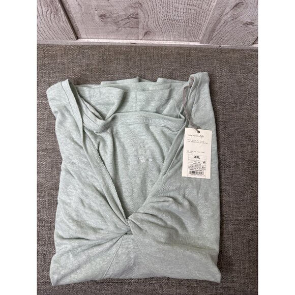 A New Day Twist Front Sage Green T-Shirt Womens Size XXL Short Sleeves - Picture 3 of 7